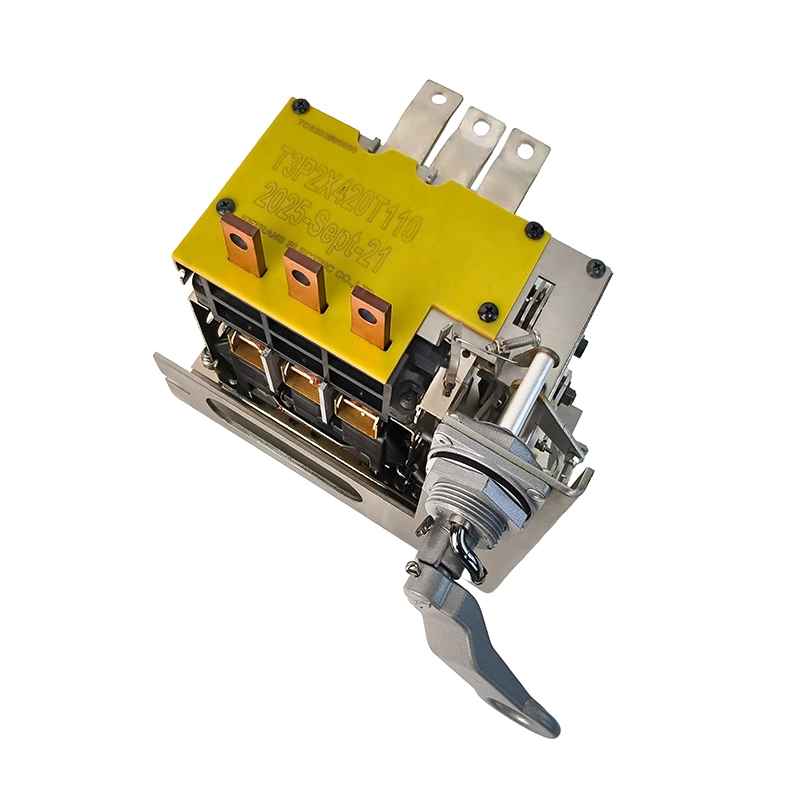 Screw terminal closeup of three phase 420A CSP oil immersed circuit breaker 300KVA